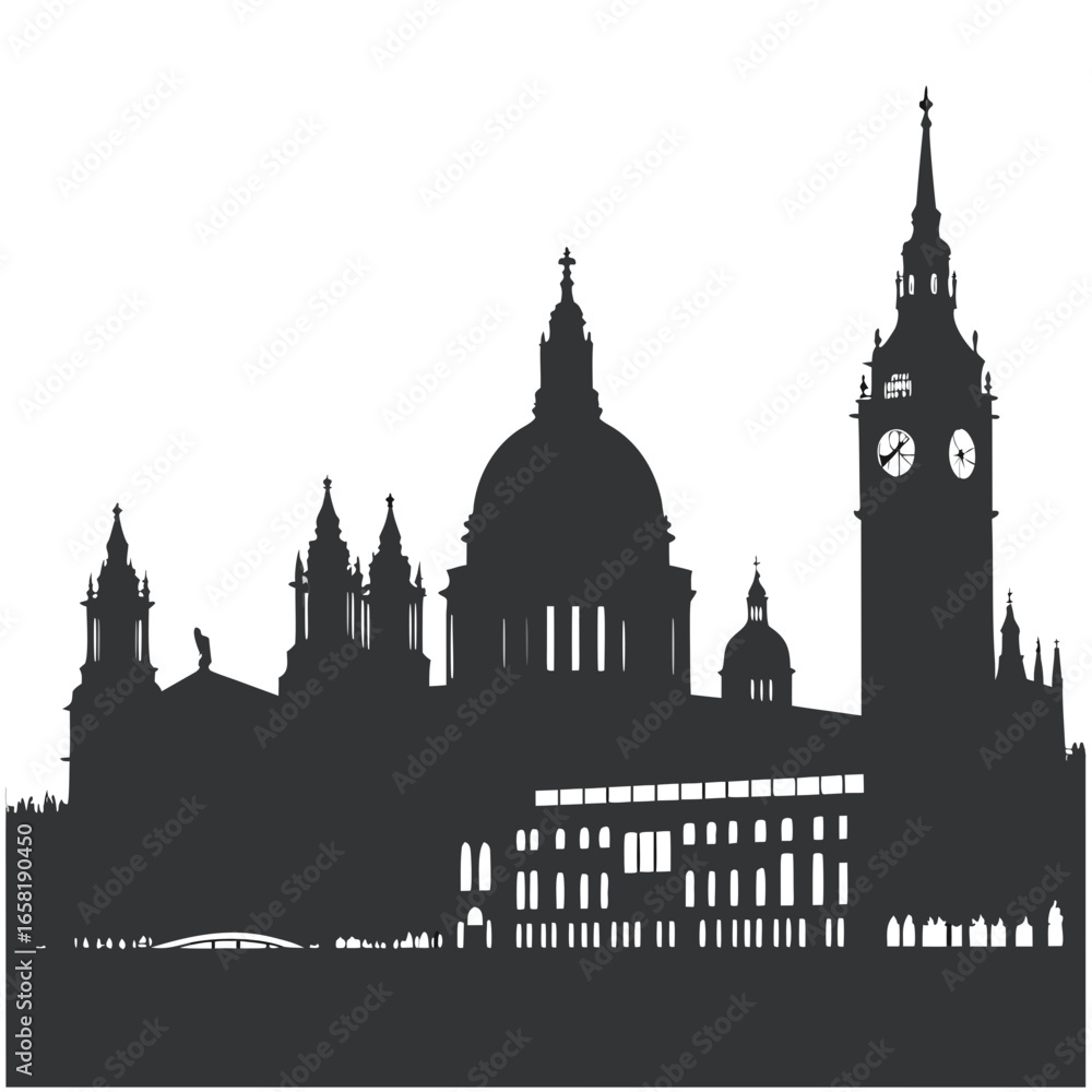 Fototapeta premium London Skyline Silhouette