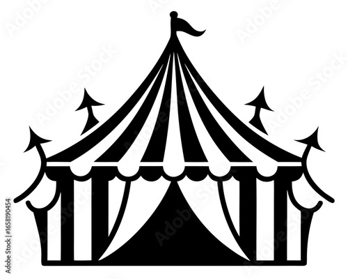 circus tent black silhouette vector,Vintage Circus Tent icon