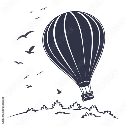 Hot Air Balloon Vector Illustration