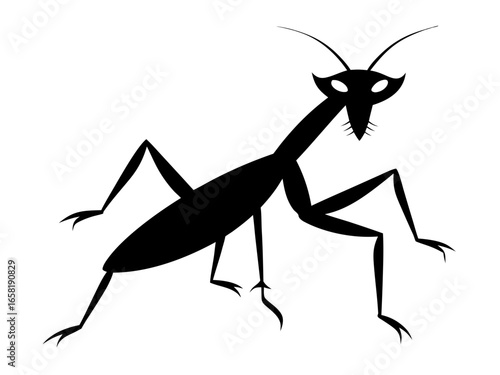mantis animal black silhouette vector,mantis icon
