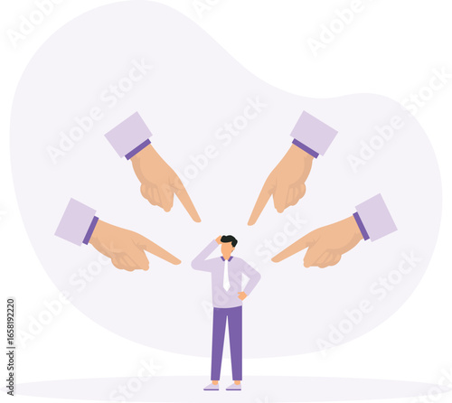 Many people Blame on Businessman concept
