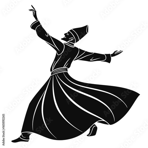 Whirling Dervish Dancer Silhouette