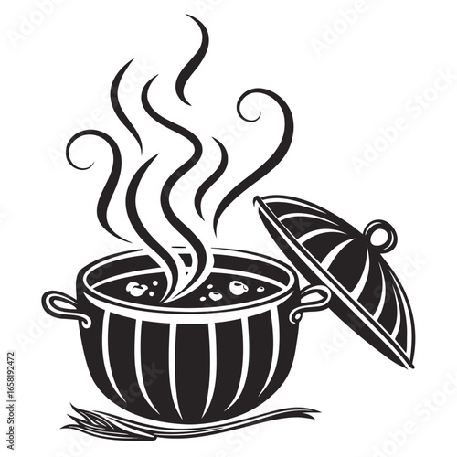 Steaming Pot of Delicious Food