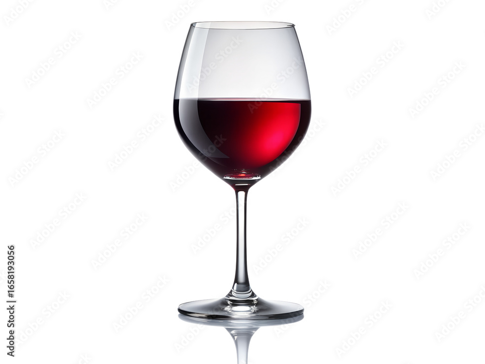 Elegant glass of red wine isolated on transparent background, perfect for a celebration Elegant glass of red wine isolated on transparent background, perfect for a celebration