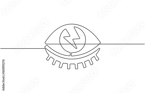 One line drawing eye Icon, vector.