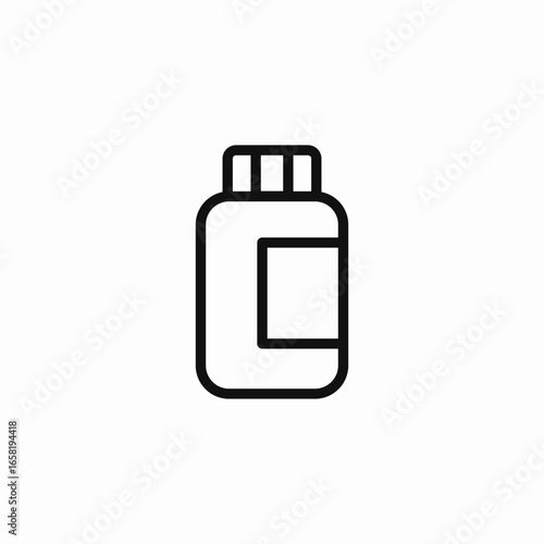 bottle with label icon sign vector