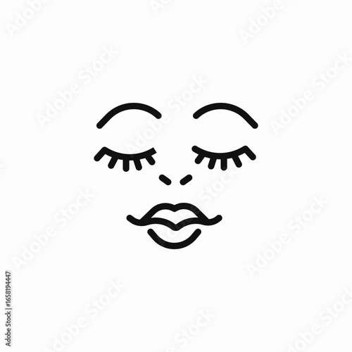closed female eyes icon sign vector
