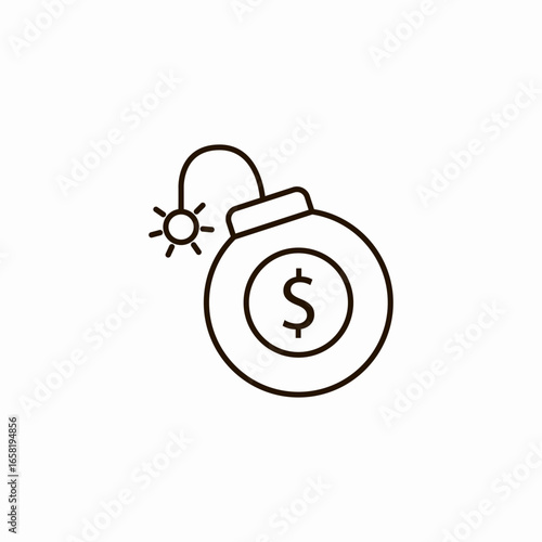 money bomb exploding  icon sign vector