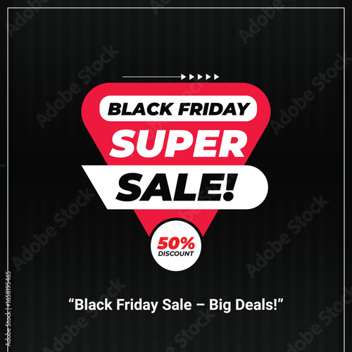 Black Friday Sale Banner with 50% Discount