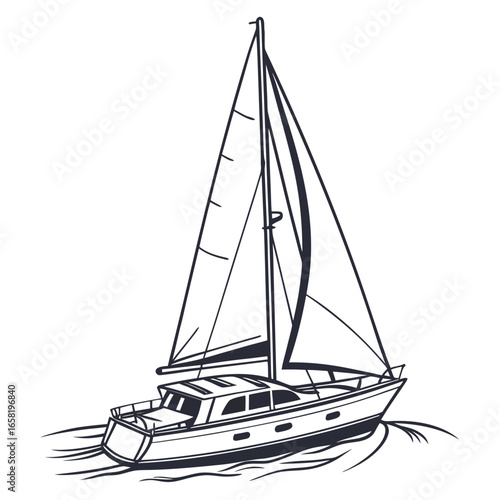 Sailing Boat Isolated Vector Illustration for Nautical Adventures