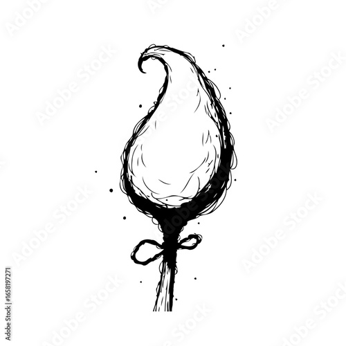 Black and white sketch style single flower drawing design creates feeling peacefulness and aesthetic beauty for posters