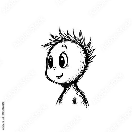 Whimsical child drawing vector illustration perfect for childrens designs and artful project concepts