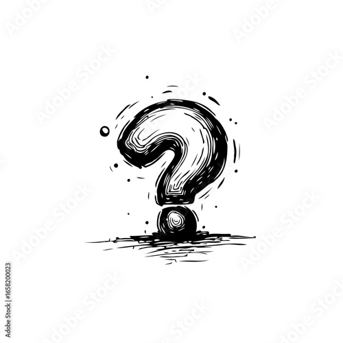 Illustration of a question mark with creative shading for design that sparks curiosity, reflection and understanding, inviting exploration