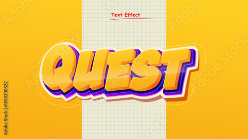 quest text effect bold 3d retro style editable
