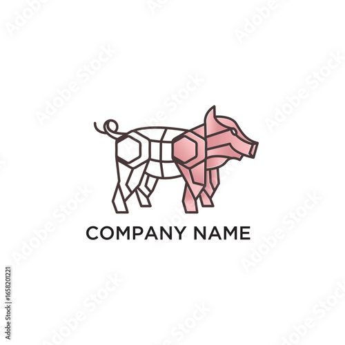 geometric pig logo