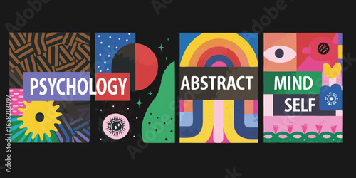 Abstract Psychology Mind Self Colorful Collage Art