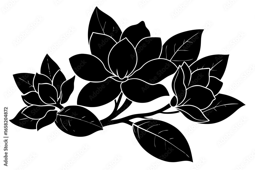 Obraz premium Vector illusion of black and white flowers