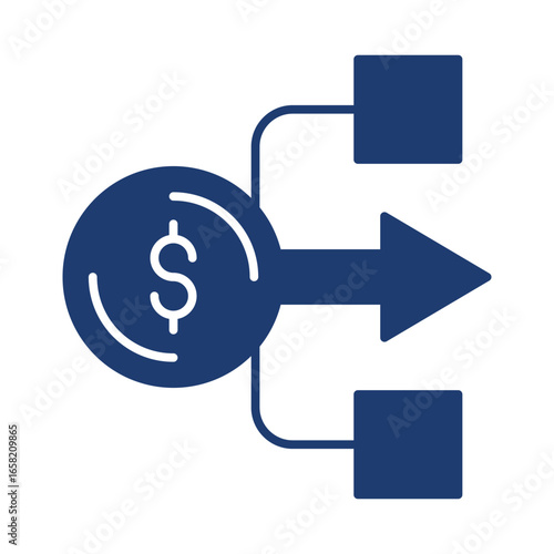 Financial Guide Icon In Blue Monochrome Flat Design, Vector Illustration