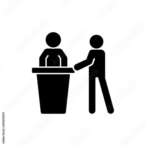 Icon a reception, isolated against a clean background.