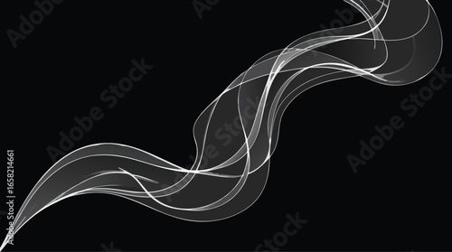 Abstract Smoke Wave Illustration – Flowing Light Motion Design