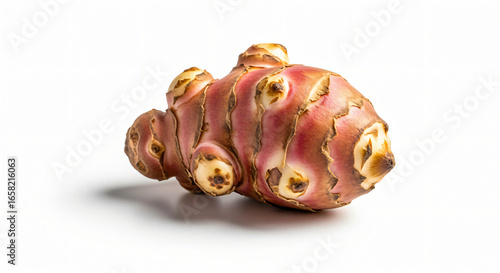 Jerusalem Artichoke Still Life: Earthy Tuber on White