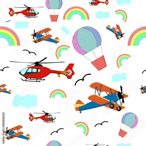 Create a kinds of deferent aircraft vector art with white background.