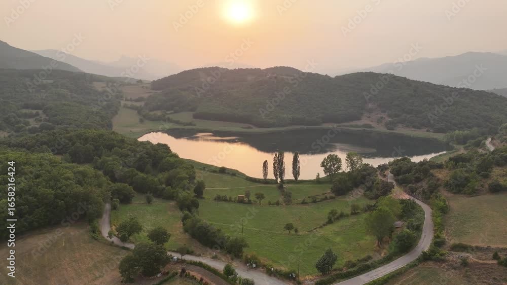Atardecer en el Lago de Montcortés, Pirineo catalán.