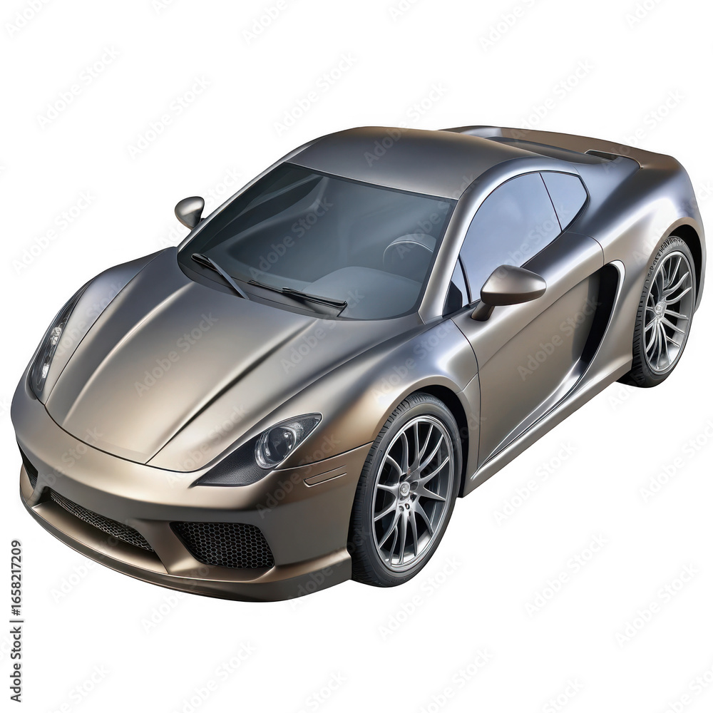 Obraz premium 3d luxury sports car metallic finish isolated on transparent background