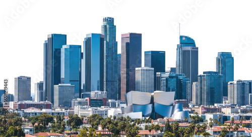 Wallpaper Mural Downtown Los Angeles California Skyline cutout isolated on transparent bg, png Torontodigital.ca