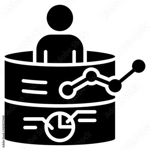 Data Analytics Glyph Icon