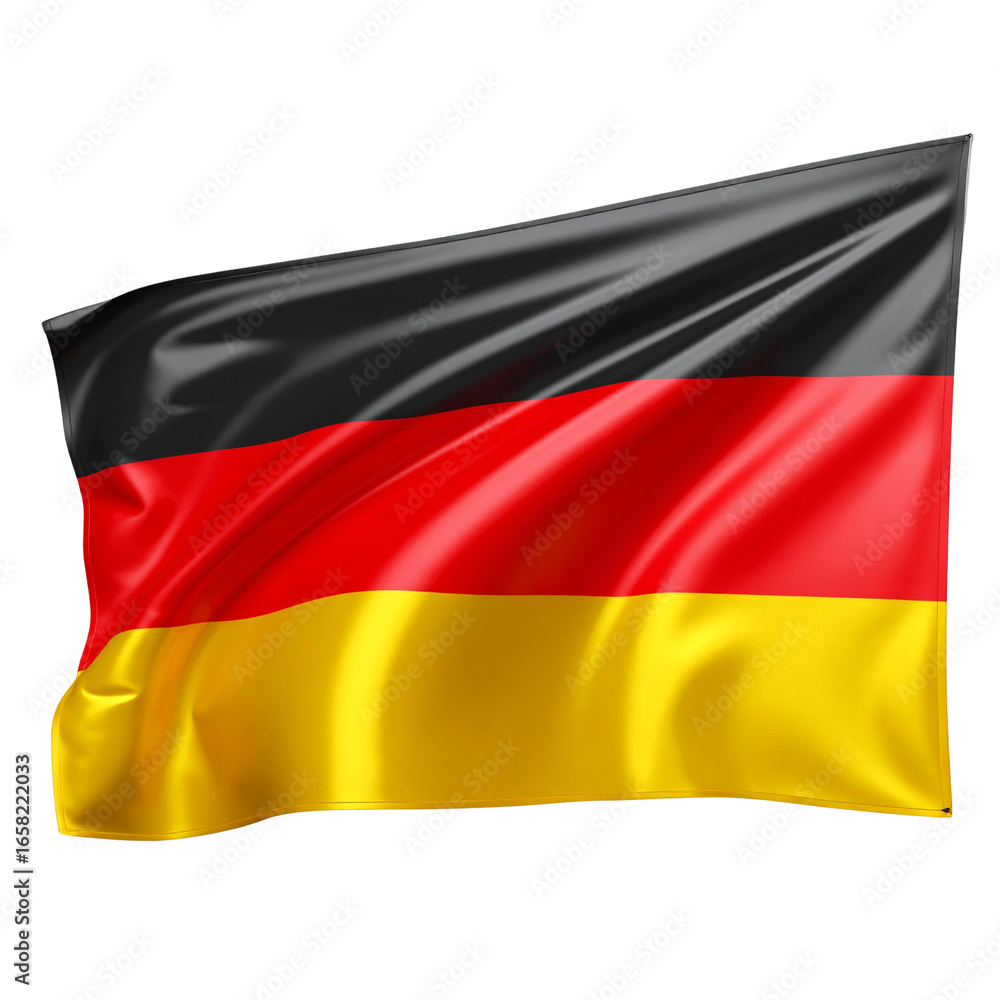 Naklejka premium germany flag waving in wind isolated on transparent png