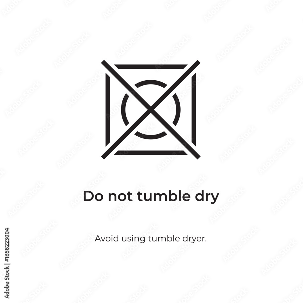 Fototapeta premium Do not tumble dry laundry care icon