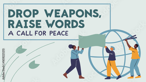 Happy International Day of Peace Vector Illustration with Dove, Olive Branch, and Blue Globe Design