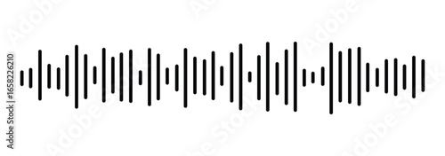 Cuadro en lienzo sound wave audio waveform sketch. music sound wave icon.