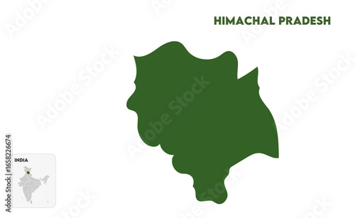 Himanchal Pradesh map design, Indian states, suitable for education, business, presentations, print, web use, and creative geographic projects. Indian union territory.