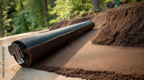 Construction tool rolling surface for soil or material preparation in natural setting