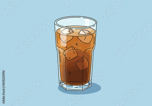 Refreshing iced drink illustration isolated on a plain background for ads