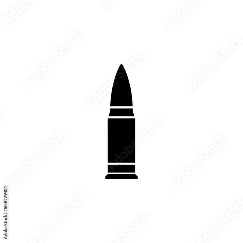 Bullet Icon – Black Silhouette Ammunition Vector