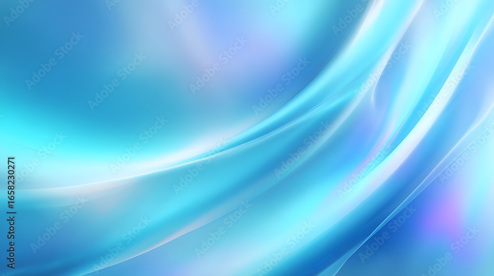 Fototapeta premium Abstract futuristic glowing neon blue marble lines. Hi speed motion moving concept on bright blue dark background illustration. Water glass effect backdrop