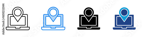 location icon set multiple style collection