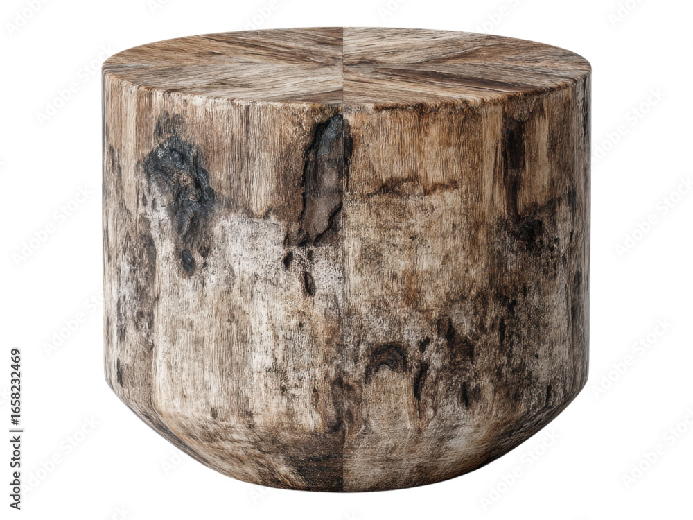 Obraz premium Rustic wooden side table modern home decor furniture indoor close-up eco-friendly design