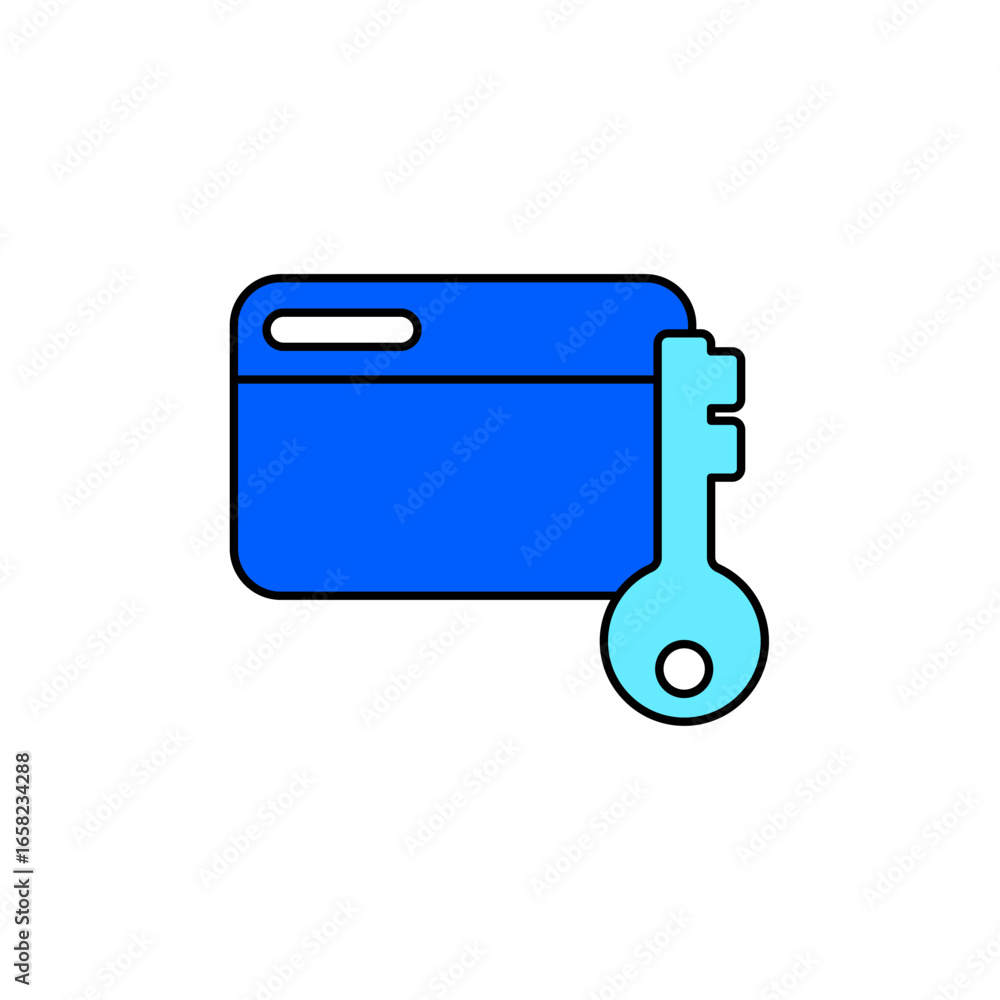 Icon a key card, isolated against a clean background. Icon a key card, isolated against a clean background.