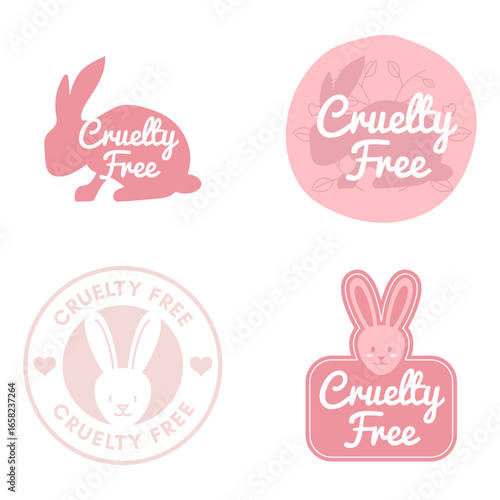 Cruelty Free Vegan Logo Pack with Rabbit and Paw Icons