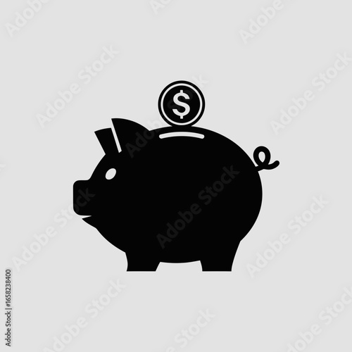 piggy bank and coin