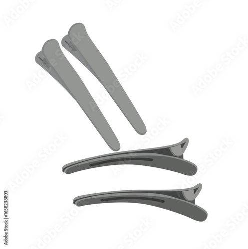 vektor Snap hair clip. Hairdressing tool and hair styling accessory.Hairpin. Bobby pins. Hair fixation and decoration. Woman hairdressing.
