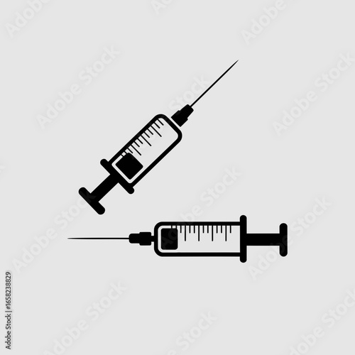 syringe isolated on black