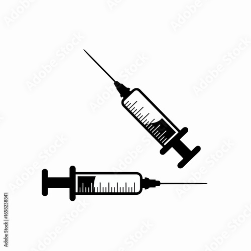 syringe isolated on black