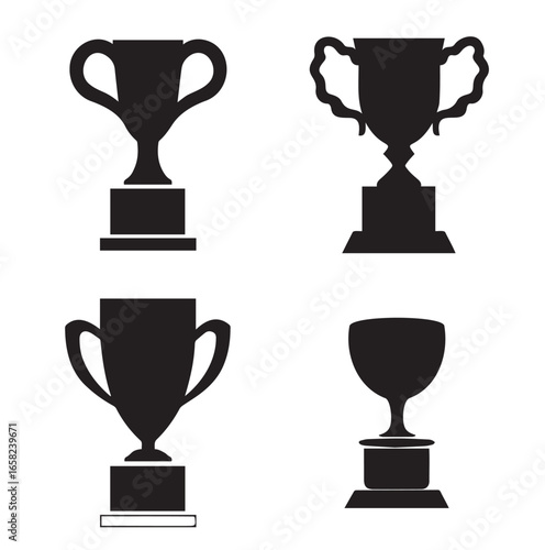 set of gold silver and bronze cups