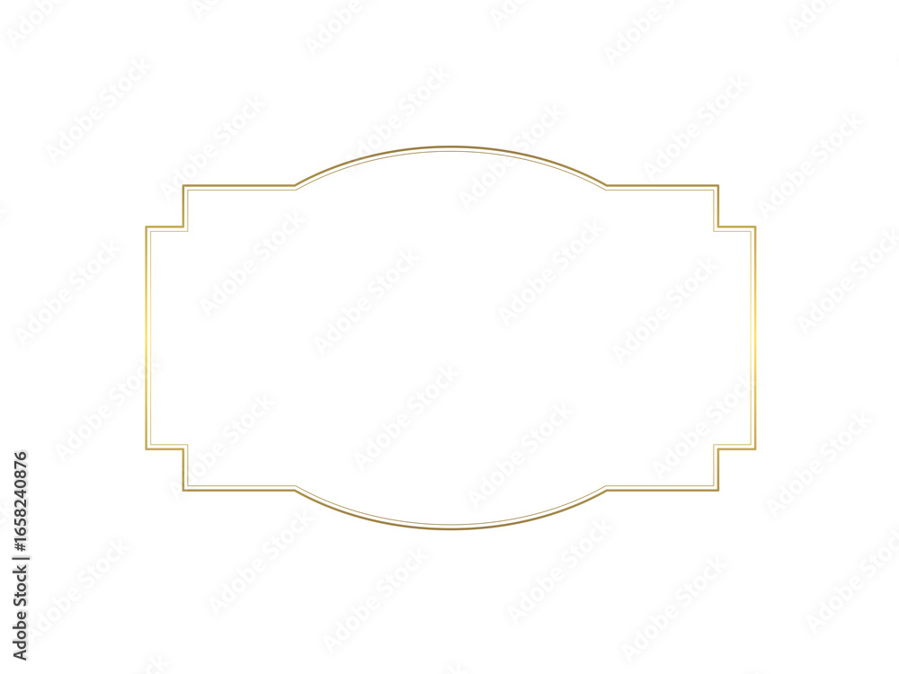 Fototapeta premium シンプルでおしゃれなゴールドのフレームイラスト