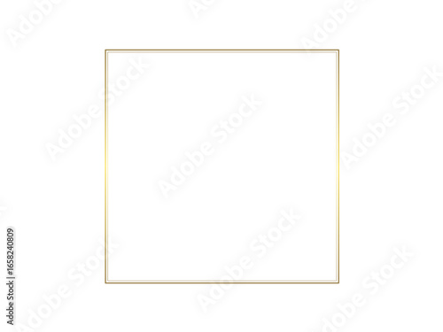 シンプルで綺麗なゴールドの正方形フレームイラスト